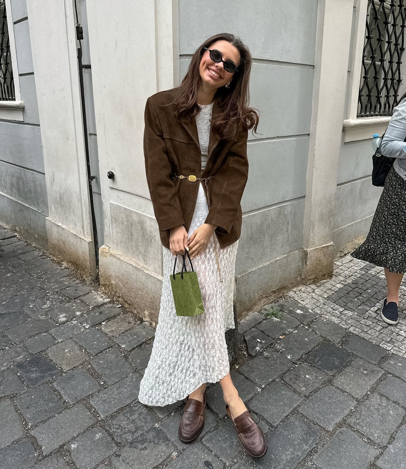 Lose Wildlederjacke mit Retro-Samtaufschlägen - Loise