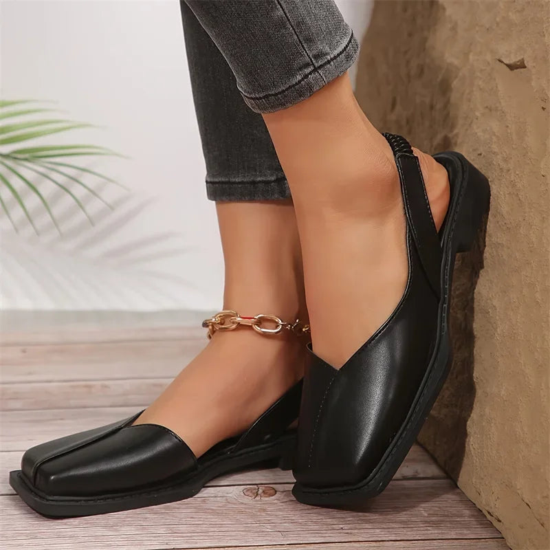 Flaches Slingback mit quadratischer Spitze - Carmen
