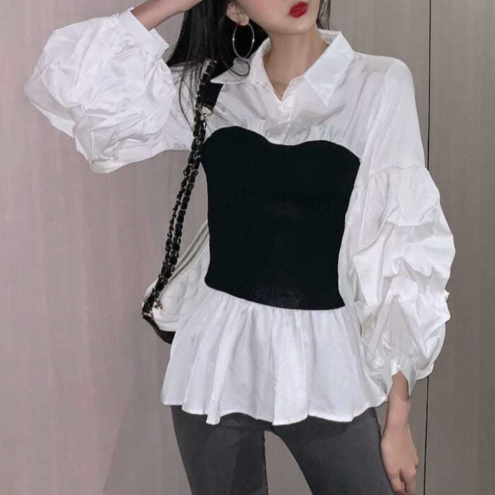 Eliza - Elegante Bluse mit Laternenärmeln