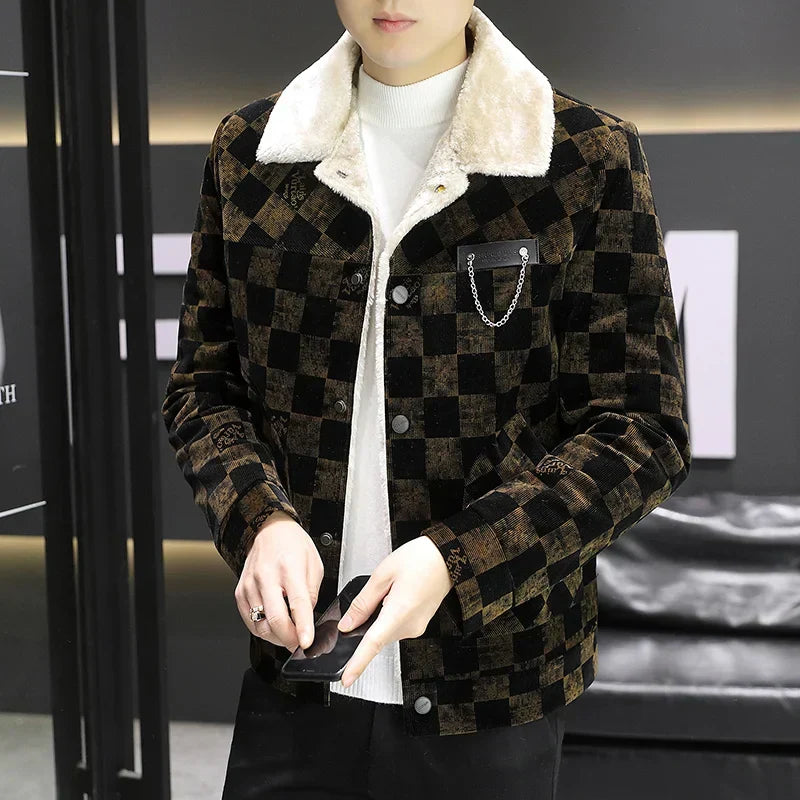 Karierte Cordjacke - William