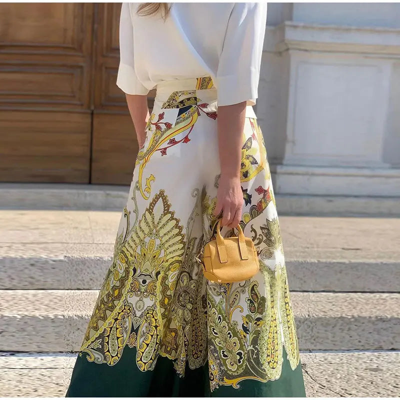 Veronika - Palazzo-Hosen-Set mit Paisley-Muster