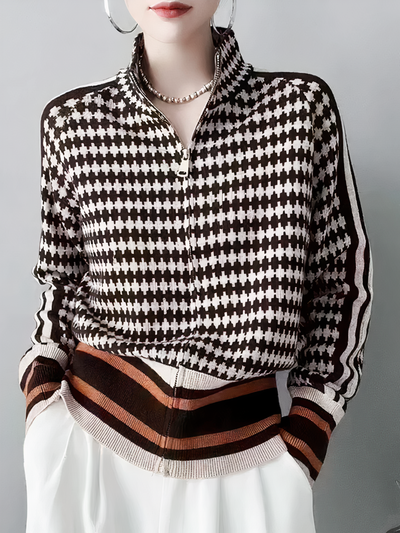 ZARI - Strickjacke mit Karomuster