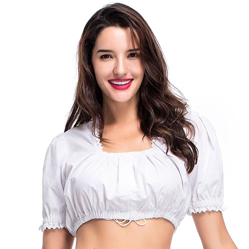 Damen Trachten Dirndl Bluse mit Puffärmeln - Gerlinde