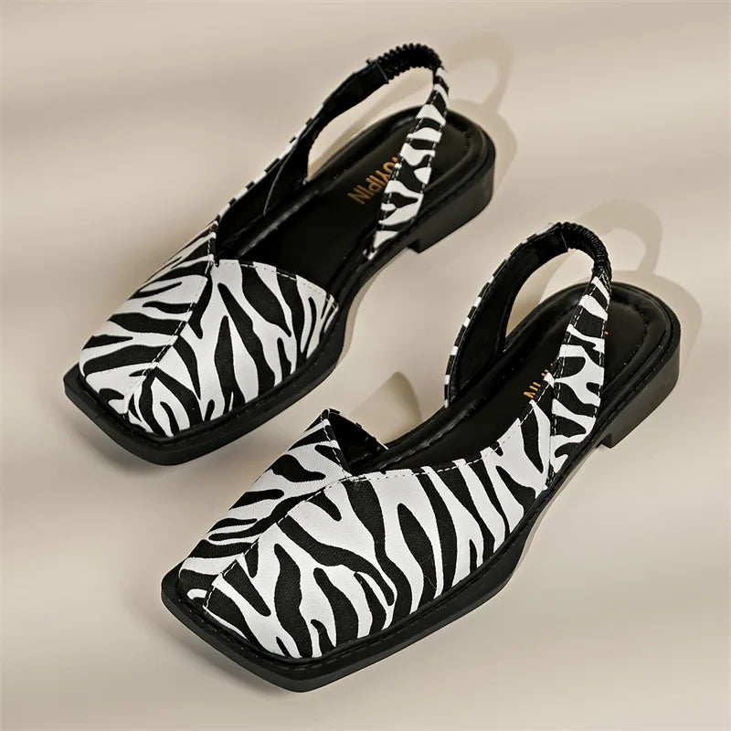 Flaches Slingback mit quadratischer Spitze - Carmen