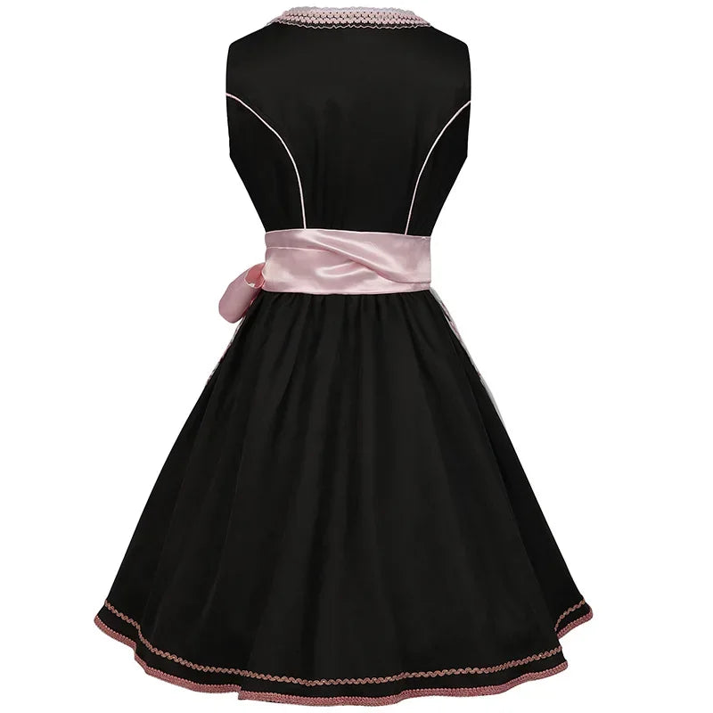 Elegantes Damen Dirndlkleid mit rosa Stickereien - Rosalia