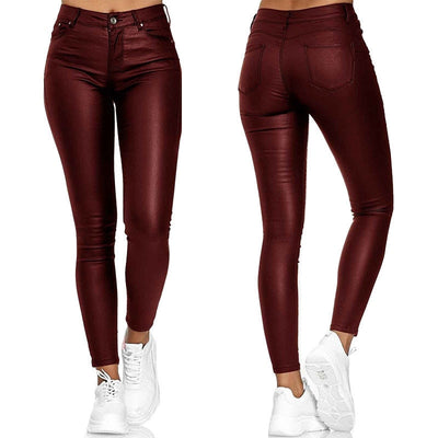 Fiamma Hosen - Vielseitige Damen High-Waist Skinny Lederhose für alle Anlässe