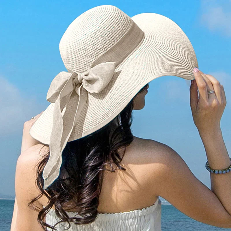 Sommer Frauen Strohhut Bowknot