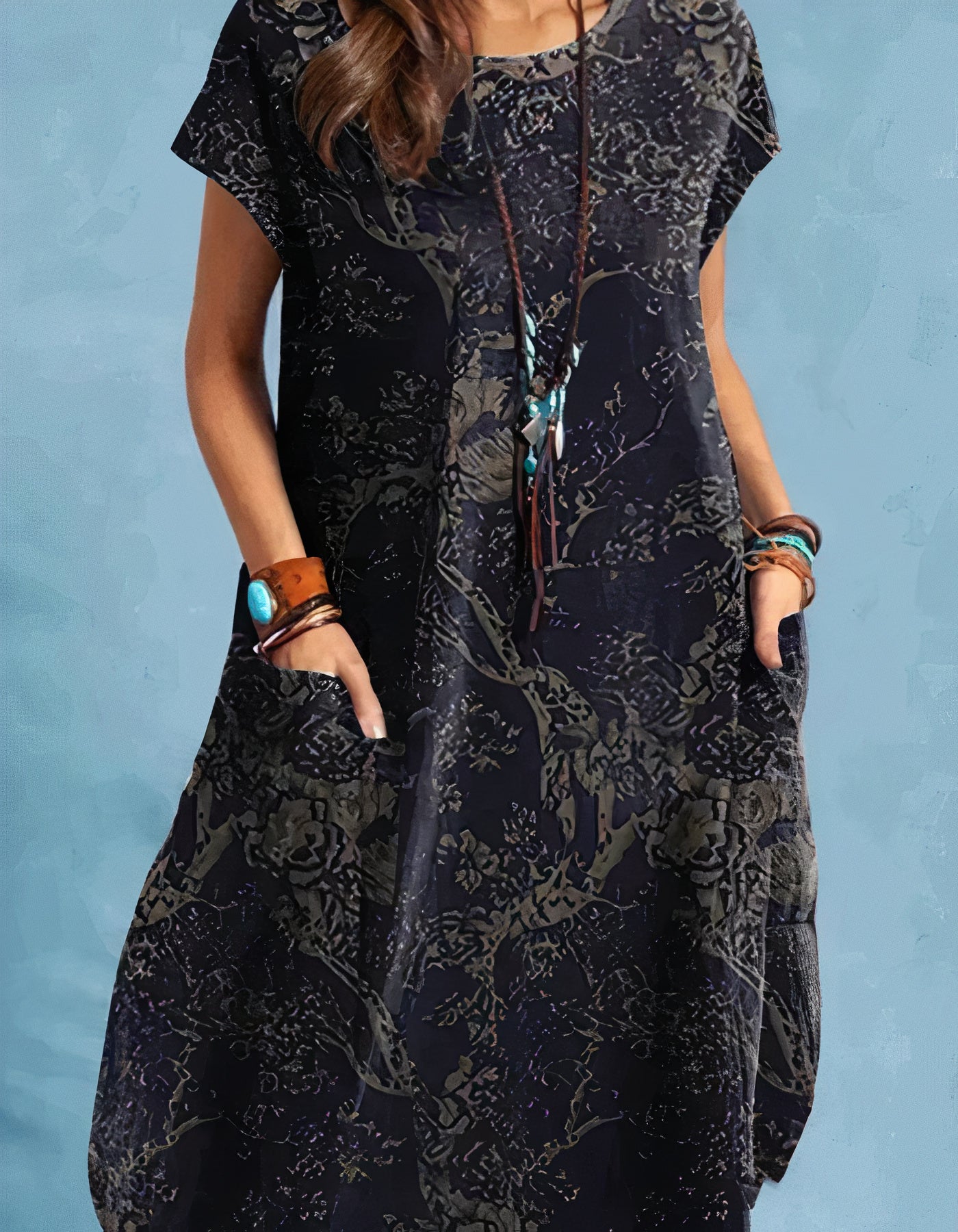 TYRI - Midikleid im Vintage-Stil