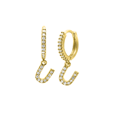 Shiny Letter Ohrringe 18K Vergoldet