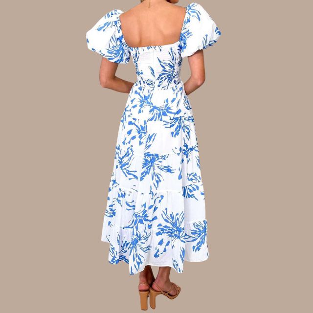 Bella - Langes Bohème-Kleid mit tief ausgeschnittenen Trägern