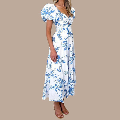 Bella - Langes Bohème-Kleid mit tief ausgeschnittenen Trägern