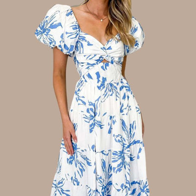 Bella - Langes Bohème-Kleid mit tief ausgeschnittenen Trägern