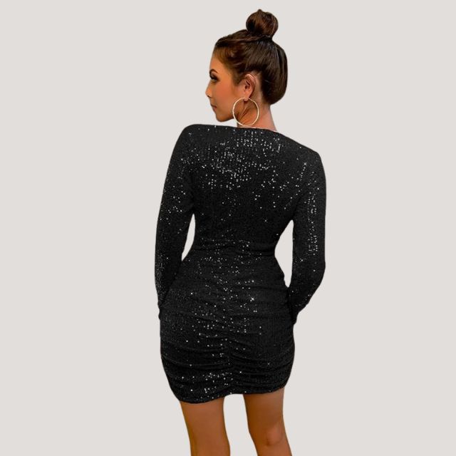 Aurelia - Glitzerndes Paillettenkleid mit V-Ausschnitt