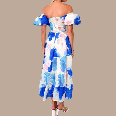 Bella - Langes Bohème-Kleid mit tief ausgeschnittenen Trägern
