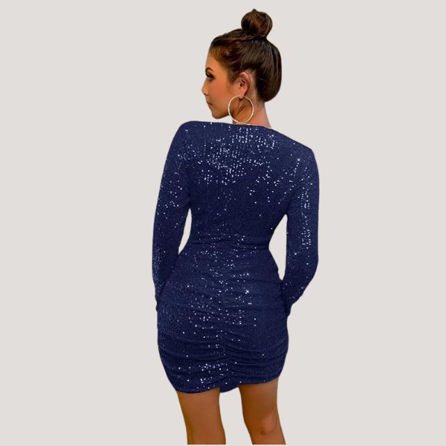 Aurelia - Glitzerndes Paillettenkleid mit V-Ausschnitt