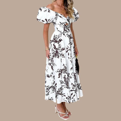 Bella - Langes Bohème-Kleid mit tief ausgeschnittenen Trägern