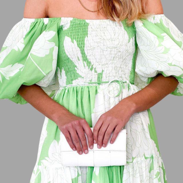 Louella - Langes Blumenkleid mit Rüschenrock