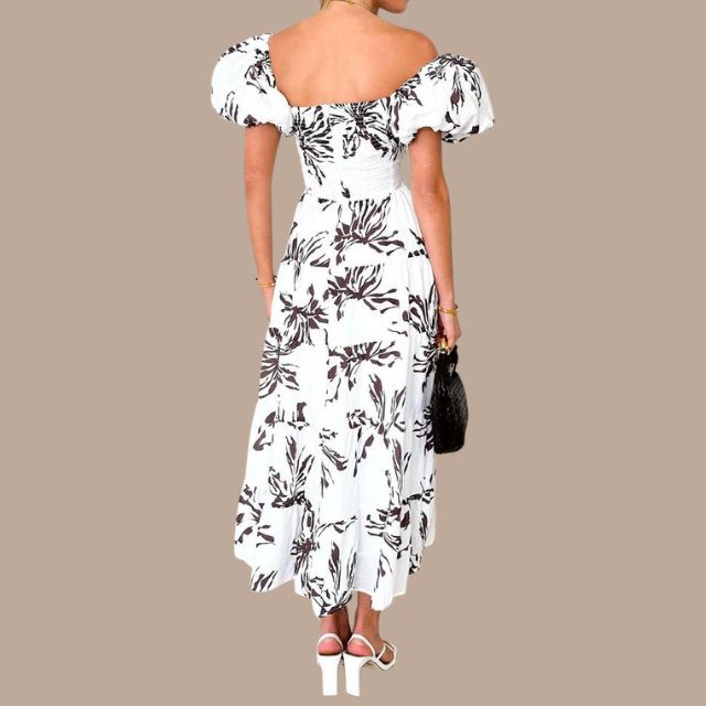Bella - Langes Bohème-Kleid mit tief ausgeschnittenen Trägern