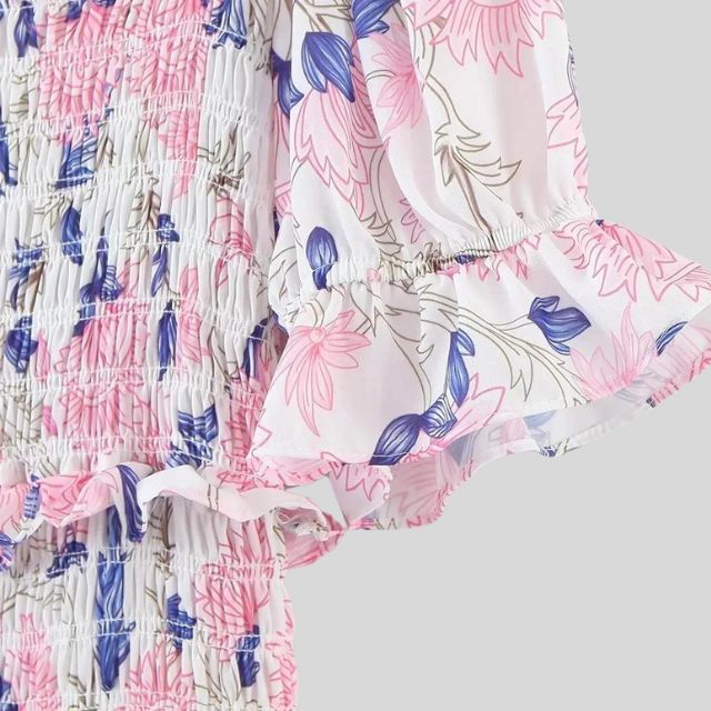 Madeline - Blumenkleid mit Puffärmeln