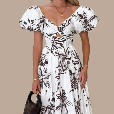 Bella - Langes Bohème-Kleid mit tief ausgeschnittenen Trägern