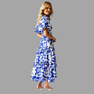Louella - Langes Blumenkleid mit Rüschenrock