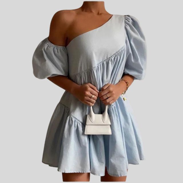 Carolyn - Verspieltes One-Shoulder-Minikleid mit Rüschendetails