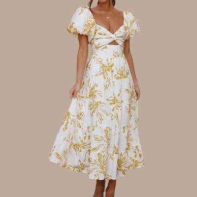 Bella - Langes Bohème-Kleid mit tief ausgeschnittenen Trägern