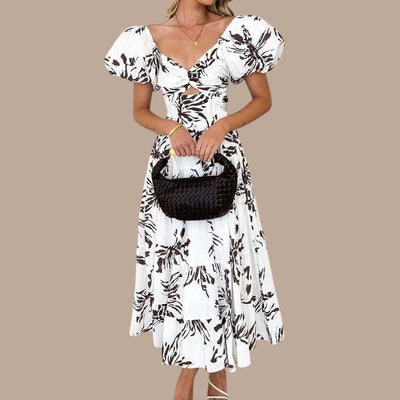 Bella - Langes Bohème-Kleid mit tief ausgeschnittenen Trägern