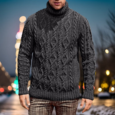 Uwe - Stilvoller Wollkragen-Strickpullover