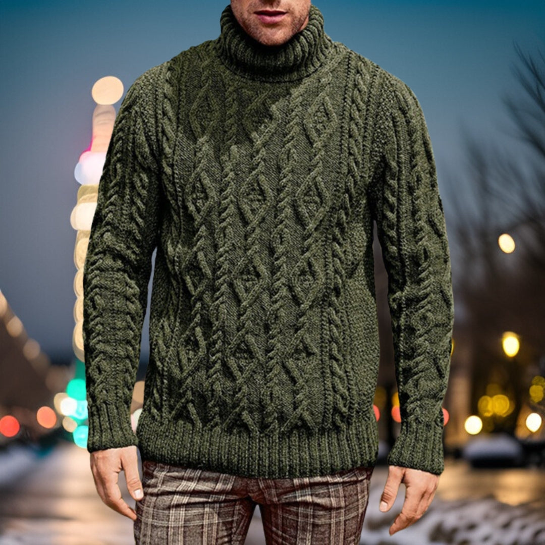 Uwe - Stilvoller Wollkragen-Strickpullover