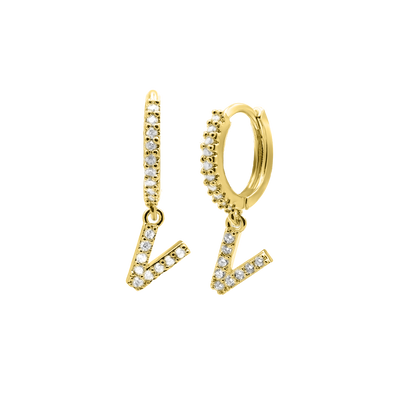 Shiny Letter Ohrringe 18K Vergoldet