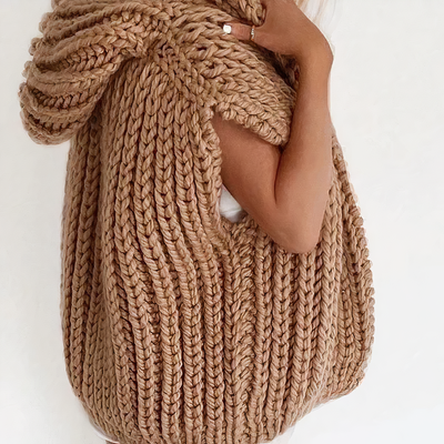 ZOIE - Grob gestrickte Strickweste mit Kapuze