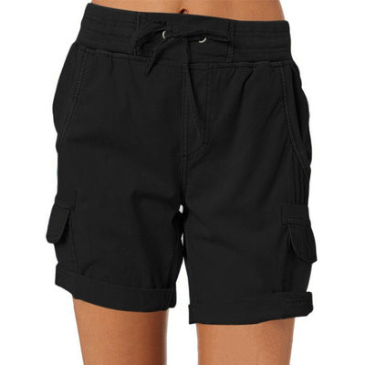 Lässige lockere Damen-Shorts mit hoher Taille