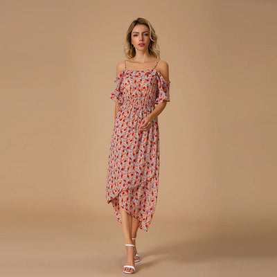 Carla - Frisches geblümtes Midikleid für den Sommer