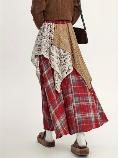 Asymmetrischer langer Trapezrock, elegant und modern - Diana