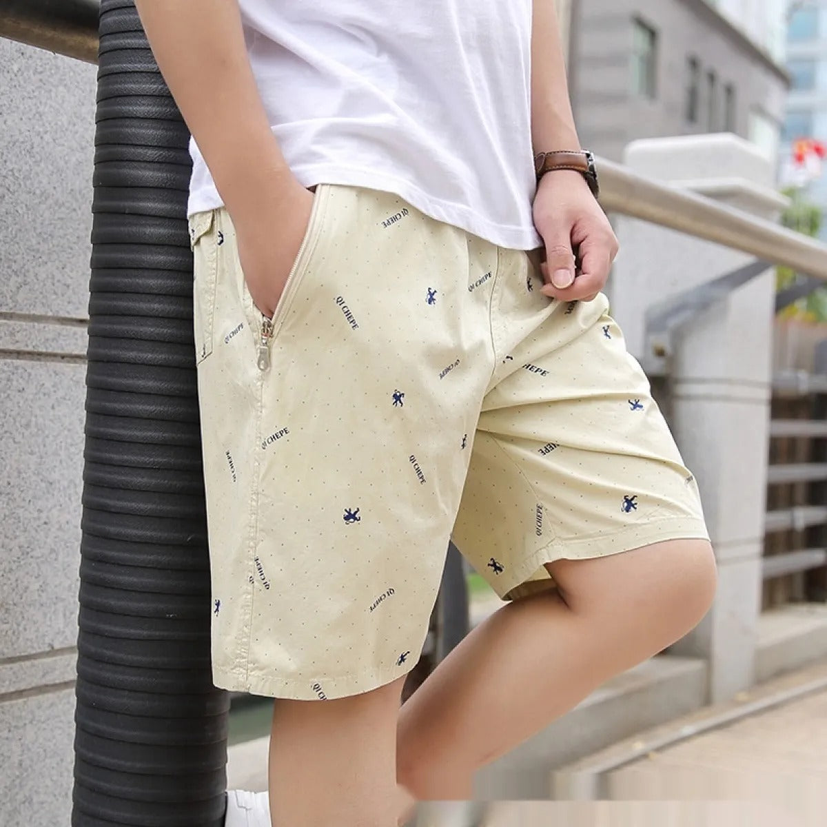 Bedruckte Baumwollshorts für Männer im Freizeitstil - Ivan