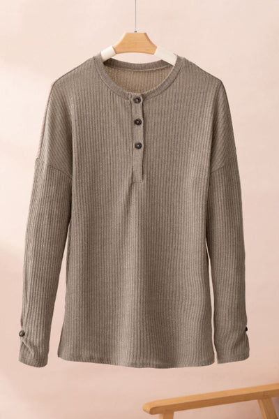 Aude - Pullover mit Knöpfen Rundhalsausschnitt