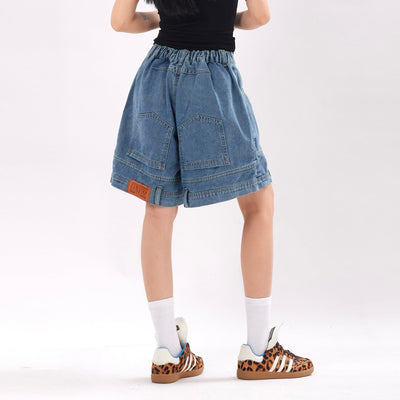 Damen-Denim-Shorts mit übergroßem Design im urbanen Stil - Renata