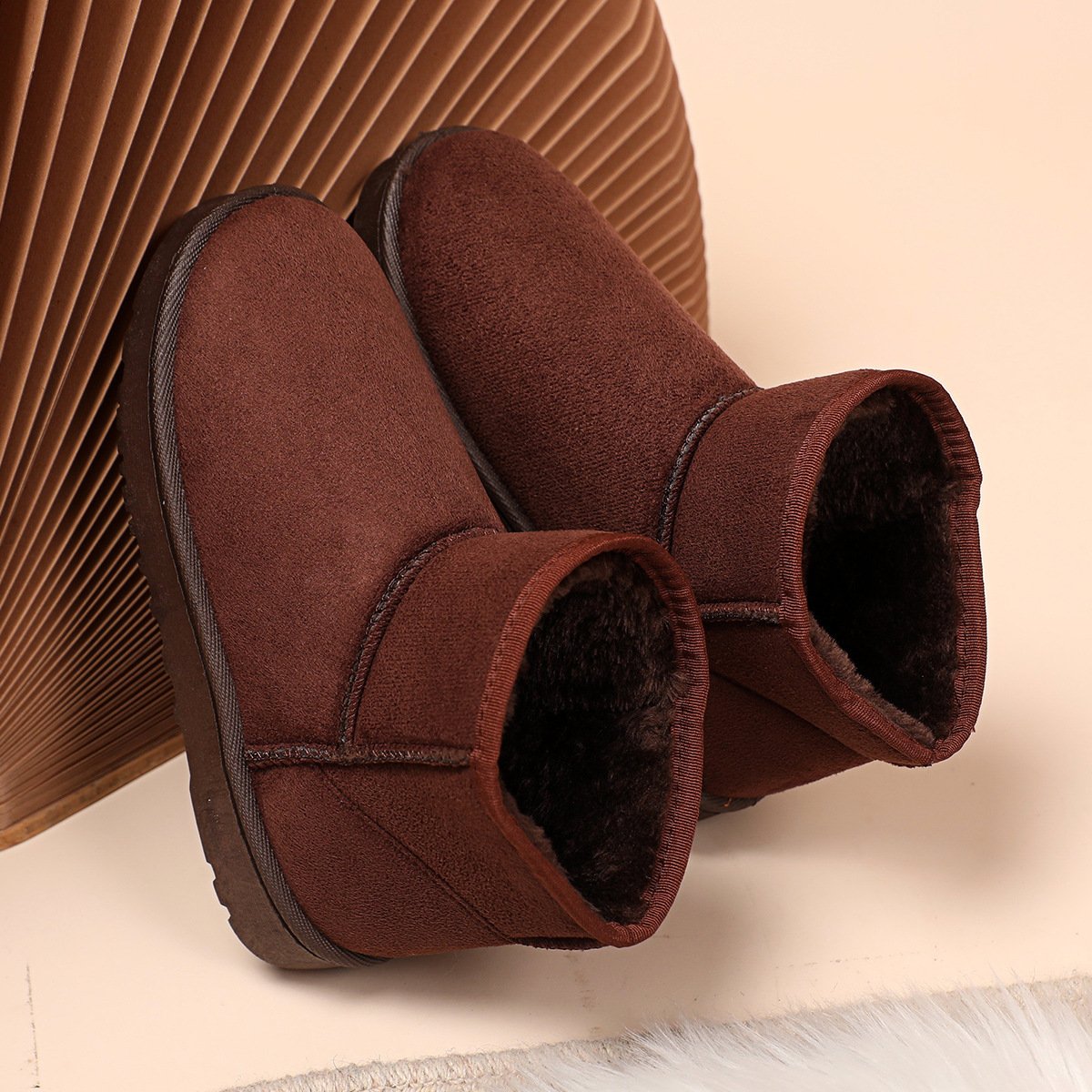 Damen Winterstiefel aus Wildleder mit Pelzfutter - Lety