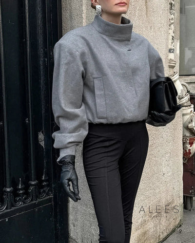 Kurze Damenjacke mit hohem Kragen - Yasmin