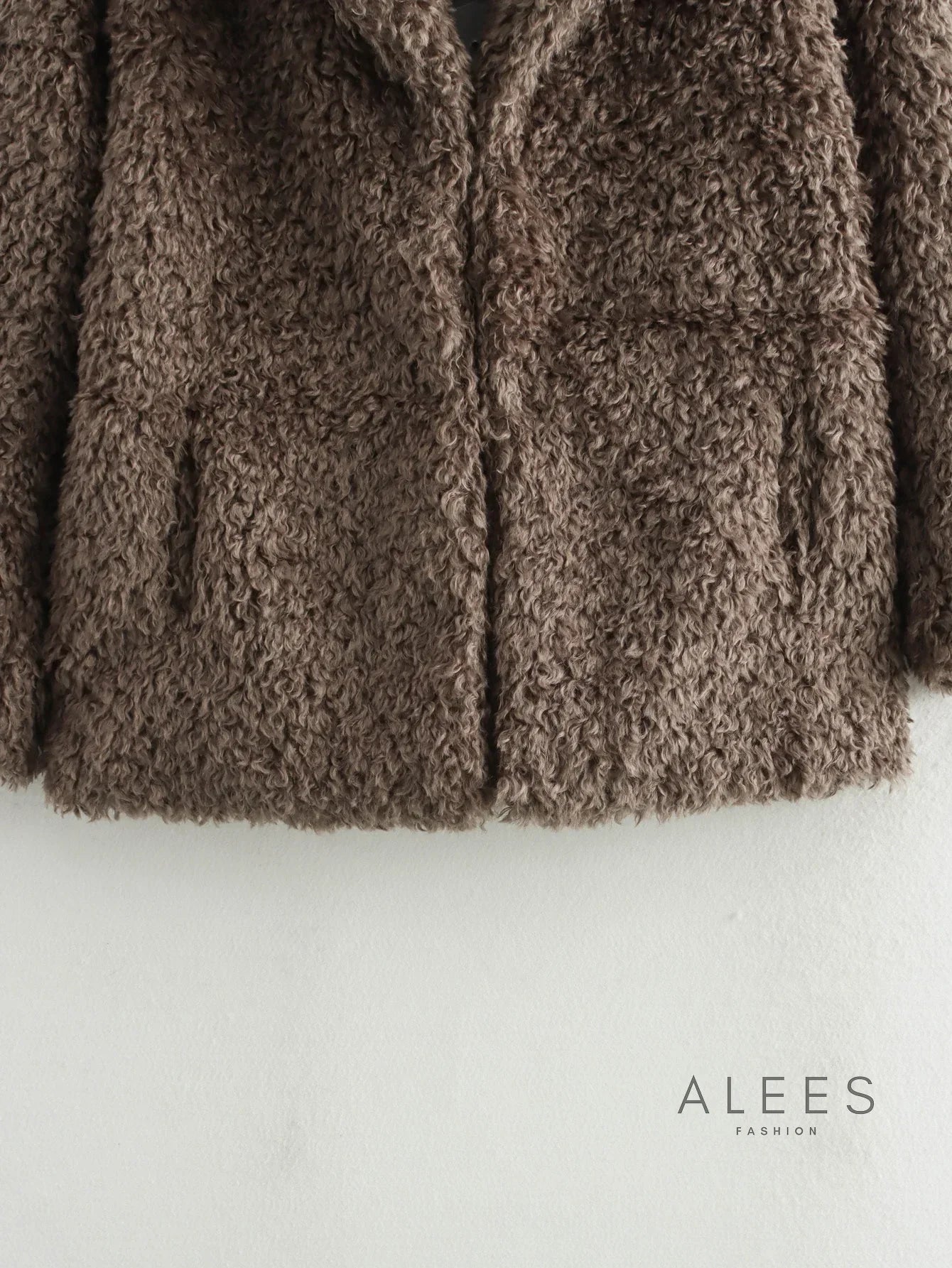 Damen Fleecemantel mit breitem Revers - Daria