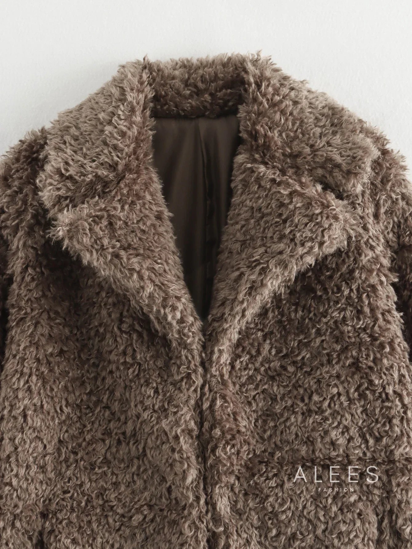 Damen Fleecemantel mit breitem Revers - Daria