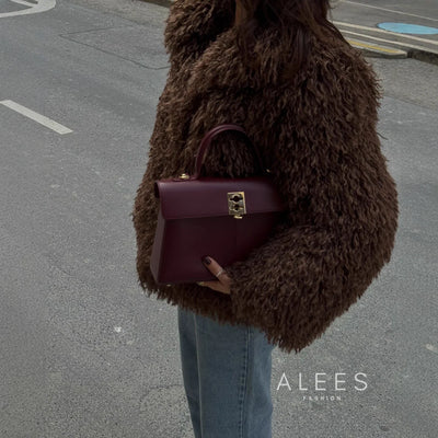 Damen Fleecemantel mit breitem Revers - Daria