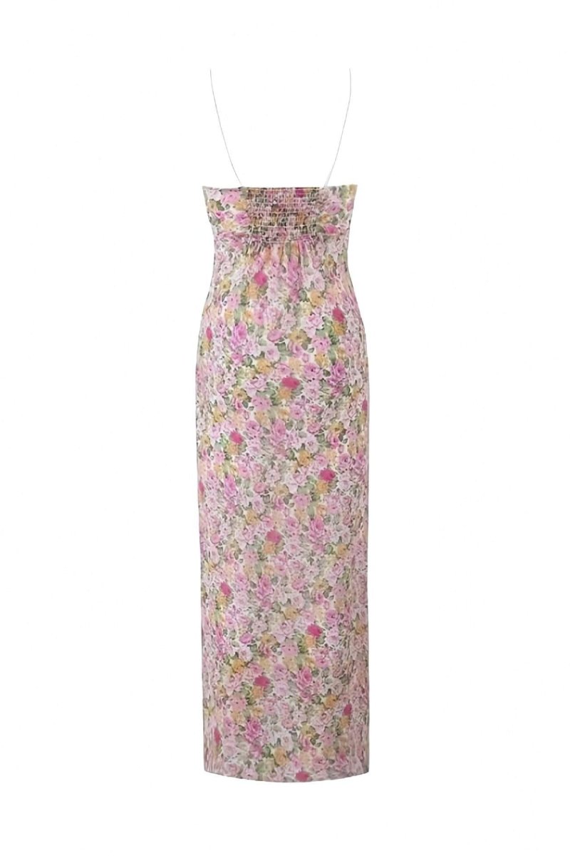 Angelica - Bedrucktes Rüschen-Maxikleid mit Rüsche