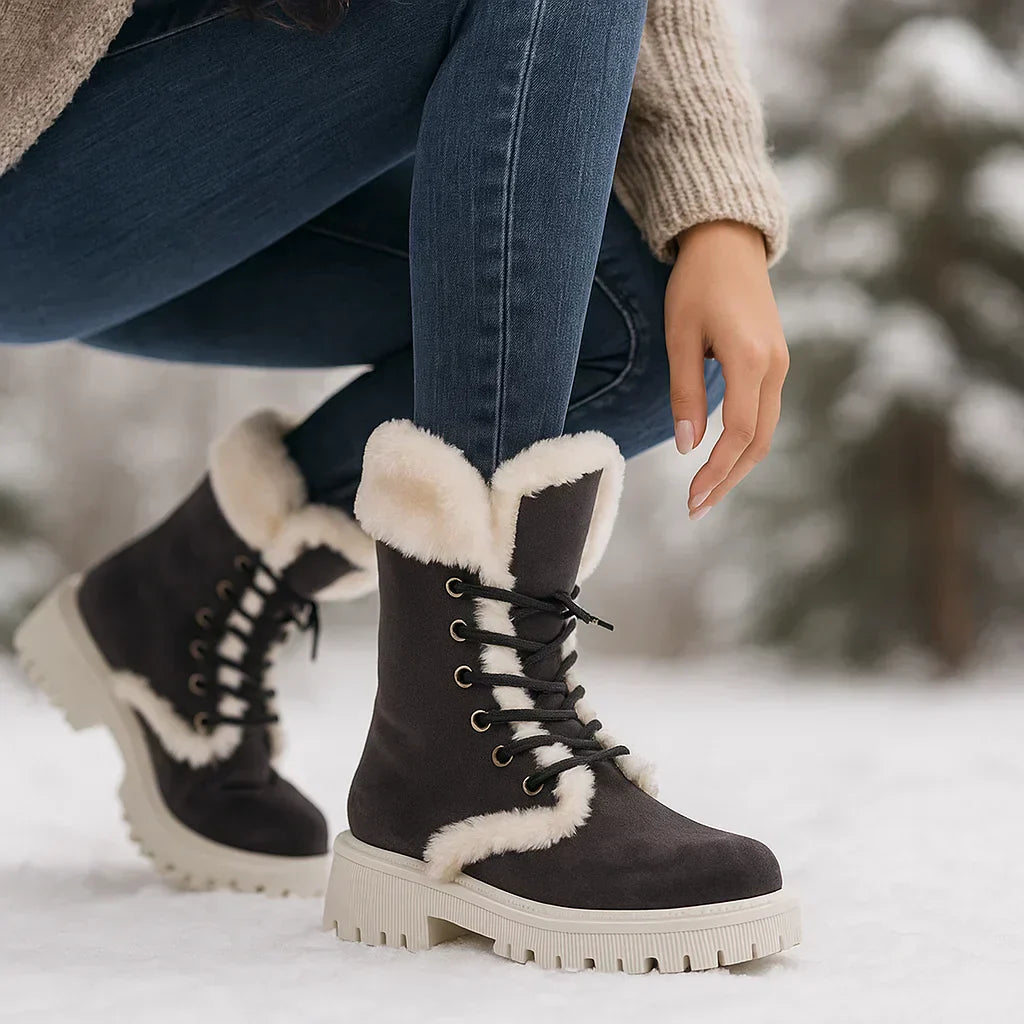 Damen Herbststiefel warm gefüttert rutschfeste Sohle - Natalia