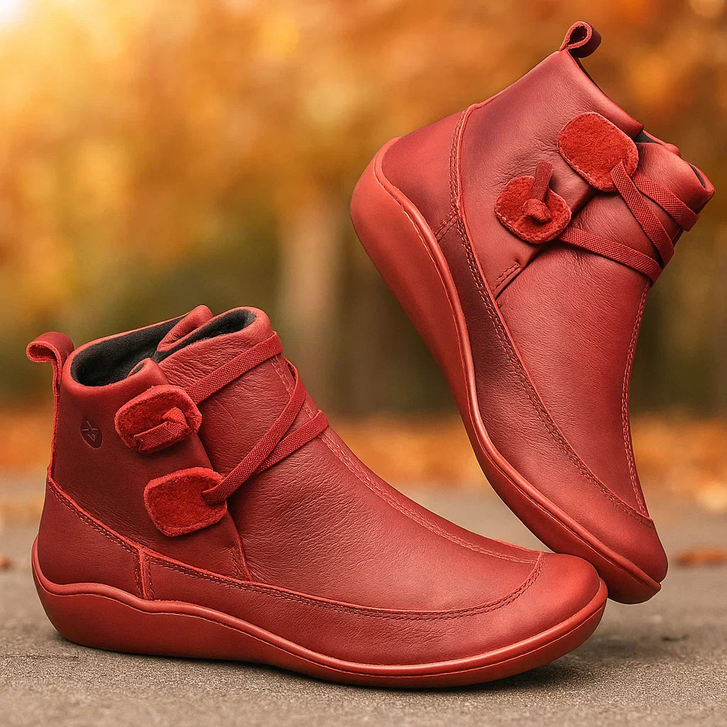 Niedrige Damenstiefel minimalistisches Design Klettverschluss - Isa