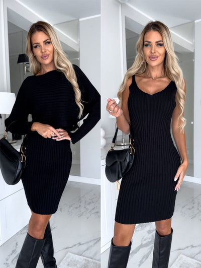 Margo - Set aus gestricktem Pullover und Cami-Kleid
