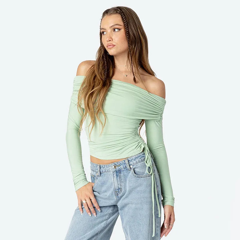 Langärmeliges schulterfreies Damen-Top - Sophia