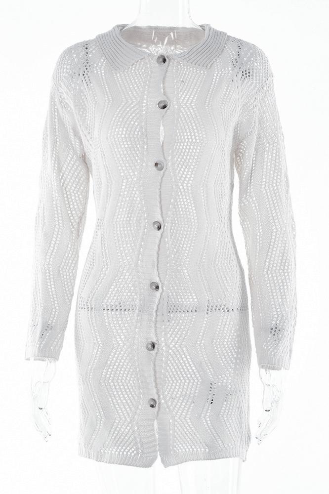 Ocean Chic - Häkel-Überwurf mit Knopfleiste