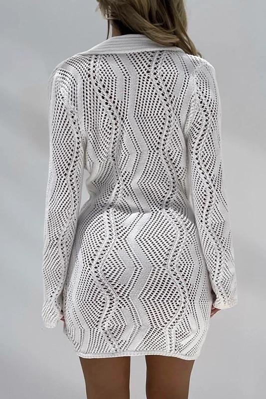 Ocean Chic - Häkel-Überwurf mit Knopfleiste